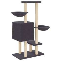 Arbre à chat avec griffoirs en sisal gris foncé 117 cm 