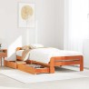 Cadre de lit sans matelas cire marron 75x190 cm bois pin massif 