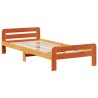 Cadre de lit sans matelas cire marron 75x190 cm bois pin massif 