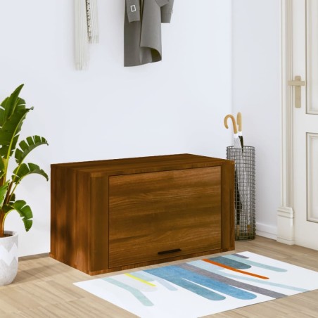 Armoire à chaussures murale Chêne marron 70x35x38cm Bois de Pin 