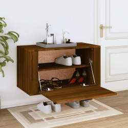 Armoire à chaussures murale Chêne marron 70x35x38cm Bois de Pin 