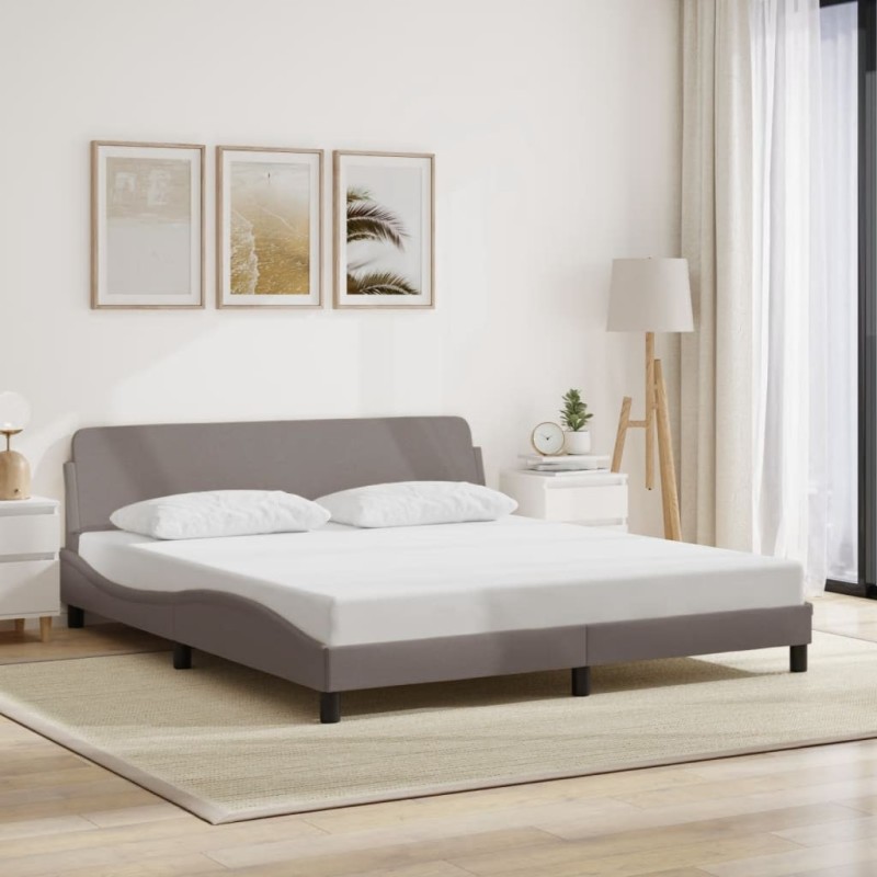 Cadre de lit sans matelas taupe 180x200 cm tissu 