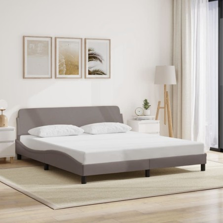Cadre de lit sans matelas taupe 180x200 cm tissu 