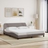 Cadre de lit sans matelas taupe 180x200 cm tissu 