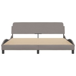 Cadre de lit sans matelas taupe 180x200 cm tissu 