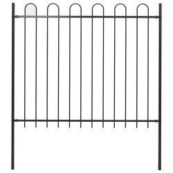 Clôture de jardin avec dessus en cerceau Acier 1,8 m Noir 