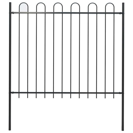 Clôture de jardin avec dessus en cerceau Acier 1,8 m Noir 