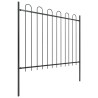 Clôture de jardin avec dessus en cerceau Acier 1,8 m Noir 