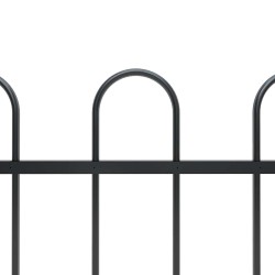 Clôture de jardin avec dessus en cerceau Acier 1,8 m Noir 