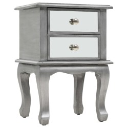 Table de chevet miroir MDF et verre 34,5 x 30 x 50 cm 