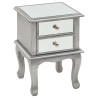 Table de chevet miroir MDF et verre 34,5 x 30 x 50 cm 