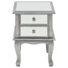 Table de chevet miroir MDF et verre 34,5 x 30 x 50 cm 