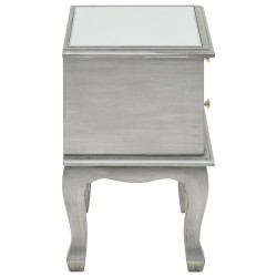 Table de chevet miroir MDF et verre 34,5 x 30 x 50 cm 