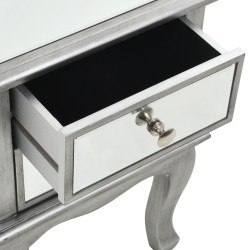 Table de chevet miroir MDF et verre 34,5 x 30 x 50 cm 