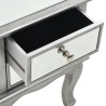 Table de chevet miroir MDF et verre 34,5 x 30 x 50 cm 