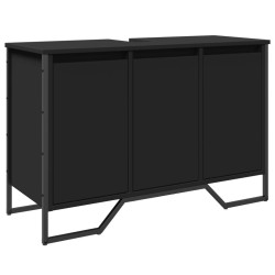 Armoire lavabo de salle de bain noir 91x35x60 cm 