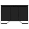 Armoire lavabo de salle de bain noir 91x35x60 cm 