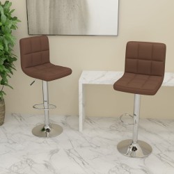 Tabourets de bar lot de 2 marron tissu 