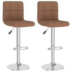 Tabourets de bar lot de 2 marron tissu 