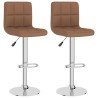 Tabourets de bar lot de 2 marron tissu 
