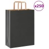 Sacs en papier 250 pcs avec poignées noir 26x12x35 cm 