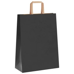 Sacs en papier 250 pcs avec poignées noir 26x12x35 cm 