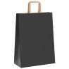 Sacs en papier 250 pcs avec poignées noir 26x12x35 cm 
