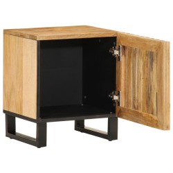 Table de chevet 40x34x46 cm bois de manguier massif brut 
