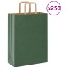 Sacs en papier 250 pcs avec poignées vert 26x12x35 cm 
