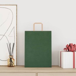 Sacs en papier 250 pcs avec poignées vert 26x12x35 cm 