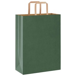 Sacs en papier 250 pcs avec poignées vert 26x12x35 cm 