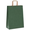 Sacs en papier 250 pcs avec poignées vert 26x12x35 cm 