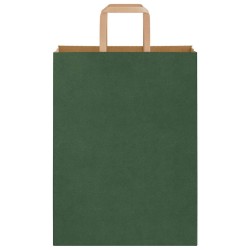 Sacs en papier 250 pcs avec poignées vert 26x12x35 cm 