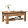 Table basse chêne artisanal 102x55x42 cm bois d'ingénierie 