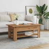 Table basse chêne artisanal 102x55x42 cm bois d'ingénierie 