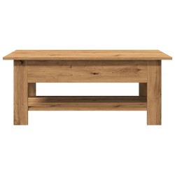 Table basse chêne artisanal 102x55x42 cm bois d'ingénierie 