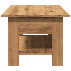 Table basse chêne artisanal 102x55x42 cm bois d'ingénierie 