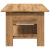 Table basse chêne artisanal 102x55x42 cm bois d'ingénierie 