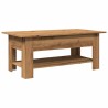 Table basse chêne artisanal 102x55x42 cm bois d'ingénierie 