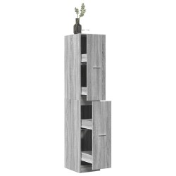Armoire apothicaire sonoma gris 30x41x174,5cm bois d'ingénierie 