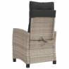 Chaise inclinable de jardin coussins gris clair résine tressée 