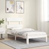 Cadre de lit sans matelas blanc 100x200 cm bois de pin massif 