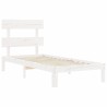 Cadre de lit sans matelas blanc 100x200 cm bois de pin massif 