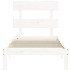 Cadre de lit sans matelas blanc 100x200 cm bois de pin massif 