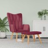 Chaise de relaxation avec tabouret Rouge bordeaux Tissu 
