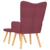 Chaise de relaxation avec tabouret Rouge bordeaux Tissu 