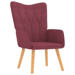 Chaise de relaxation avec tabouret Rouge bordeaux Tissu 