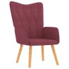 Chaise de relaxation avec tabouret Rouge bordeaux Tissu 