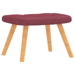 Chaise de relaxation avec tabouret Rouge bordeaux Tissu 