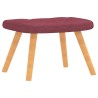 Chaise de relaxation avec tabouret Rouge bordeaux Tissu 